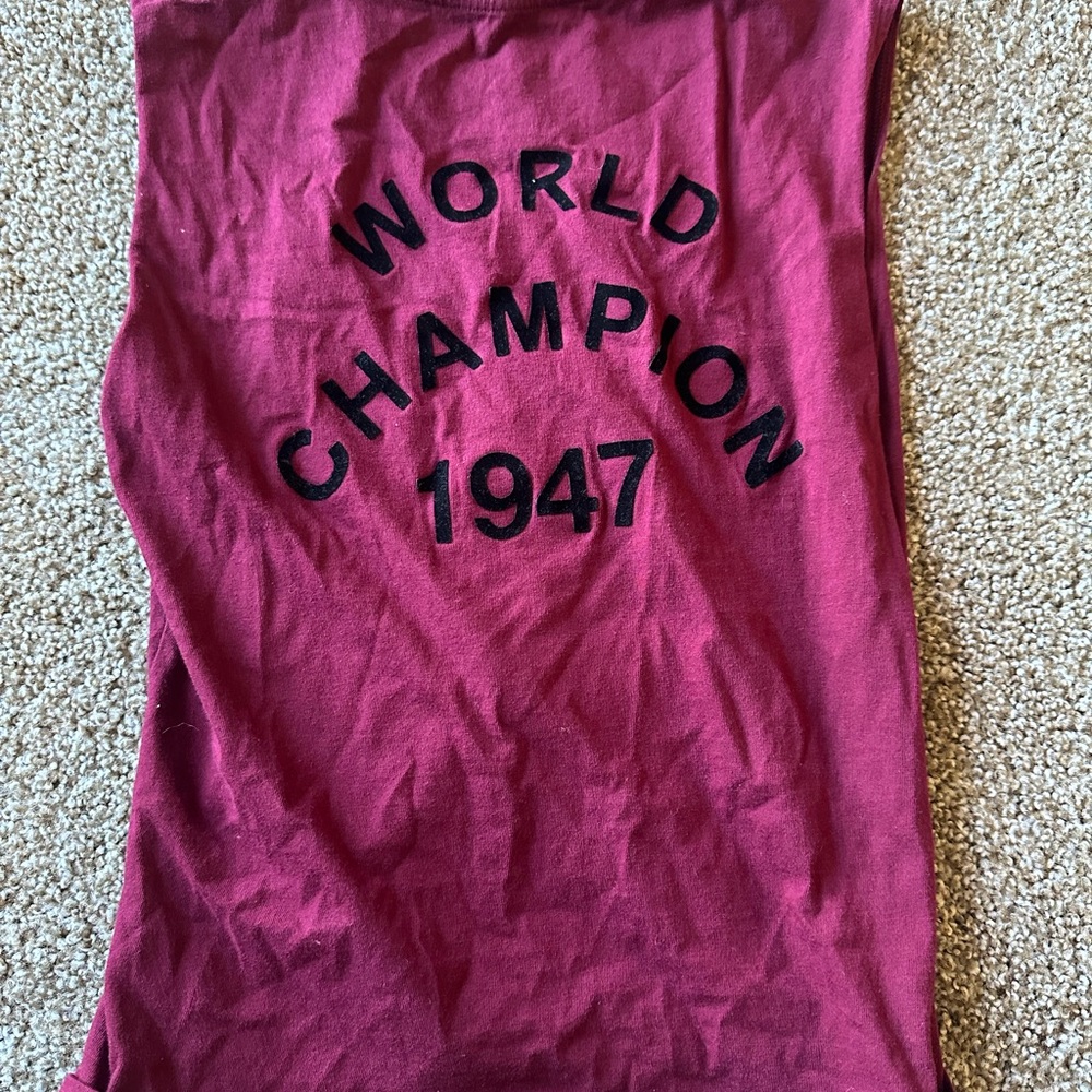 Dior Burgundy Sleeveless Tank Top - Picture 2 of 4